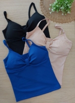 Blusinha Canelada Alça Com Bojo